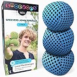 speevers XBalls Jonglierbälle Kinder Anfänger und Profi 3er Set, Jonglieren in 6 Uni Farben, Jonglierset für Kinder, Erwachsene, Anfänger, Profi, Beanbags mit Tragetasche (120g, blau)