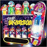 Magicat LED Finger Skateboard - 6 futuristische Fingerskateboards mit Beleuchtung, Spielzeug für Party I Fingerboard Spiele für Jungen und Mädchen I Board Mitgebsel für Teenager