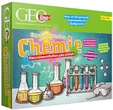 FRANZIS 67128 - GEOlino Experimentierbox Chemie, Experimentierkasten inkl. Laborausrüstung, Set mit 4 Chemikalien, Handbuch und weiterem Zubehör, keine Vorkenntnisse nötig, Mittel