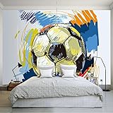 Rqwybcaxn Seiden-Wandbilder,Tapete,handgemalter Graffiti-Fußball,bringt Luxus und Eleganz in Innenräume,perfekt für Wohnzimmer und Schlafzimmer-200x140cm