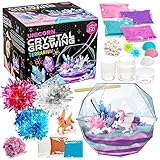 Original Stationery Grow Your Own Crystal Dinosaur Terrarium Kit, Alles-in-Einem Einhorn, Set zum Züchten von 3 Kristallen, Kreatives Experiment für Mädchen