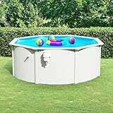 YuMeng Pool mit Stahlwand, Pool Stahlwand, Swimmingpool, Gartenpool Komplettset, Pool Garten, Aufstellpool, Schwimmbad, 360x120 cm Weiß