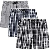 MoFiz Schlafshorts Jungen Baumwolle Kurz Pyjamahose Schlafanzug Karierte Hose Loungewear Nachtwäsche 3 Stücke-02 L (152-158)