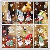 DURINM Fensterbilder Weihnachten Selbstklebend Weihnachten Fenstersticker Winter Deko Weihnachtsdeko Fensterbilder Weihnachten Schneeflocken Fensterdeko