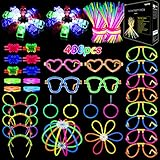 Segotendy 488PCS Knicklichter Party Set,Leuchtstäbe mit 20 Fingerlampe, Neon Brille Haarreif Ohrring Ball, Glow Sticks für Geburtstagsdeko Halloween Deko Weihnachten Silvester Deko 2025 Feuerwerk