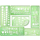 KINDPMA 6 Stück Zeichenschablone Technisches Zeichnen Geometrische Schablone Architektur Kreisschablone Geometrie Set Elektro Vorlage Lineal Set für Elektrotechnik Maschinenbau Architektur