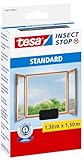 TESA5 55672-00021-02 tesa Fliegengitter für Fenster, Standard Qualität, anthrazit, durchsichtig, 1,3m x 1,5m