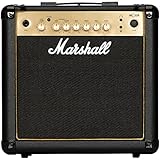 Marshall MG15GR Gitarren-Combo-Verstärker mit Reverb, Übungsverstärker geeignet für E-Gitarre – Schwarz und Gold