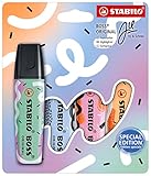 Textmarker - STABILO BOSS ORIGINAL Pastel by Ju Schnee - 4er Pack - Hauch von Minzgrün, wolkenblau, frische Fuchsie, sanftes Orange