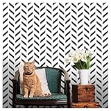 Wandschutzfolie Black White Geometrie Klebefolie Wandtattoo Leicht zu Entfernen Möbelfolie Selbstklebende Tapete Wandtattoo Schlafzimmer Tapete Selbstklebend Wallpaper for Living Room 45x600cm