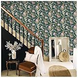 Wandschutzfolie Rosa Grüne Blumen Klebefolie Wandtattoo Leicht zu Entfernen Möbelfolie Selbstklebende Tapete Wandtattoo Schlafzimmer Tapete Selbstklebend Wallpaper for Living Room 45x600cm