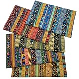 aufodara 5 Stück Baumwollstoff 47x47cm Ethnisches Muster Bronzing Stoffpaket Patchwork Dekostoff Baumwolle Stoffe zum Nähen Quilten DIY Artcraft Handarbeit