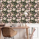 Wandschutzfolie Rosa Grün Schwarz Klebefolie Wandtattoo Leicht zu Entfernen Möbelfolie Selbstklebende Tapete Wandtattoo Schlafzimmer Tapete Selbstklebend Wallpaper for Living Room 45x200cm