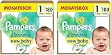 Pampers Harmonie Baby Windeln Größe 1, SPARPACKUNG mit 360 Windeln, 2kg-5kg, sanfter Hautschutz und 100 Prozent Pampers Saugfähigkeit