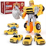 VATOS Transformer Bumble bee Rescue Bots 5 in 1 Transform Cars Spielzeug, Transforming Spielzeug Actionfigur für Jungen, Mädchen, Kinder im Alter von 4, 5, 6, 7 Jahren und älter