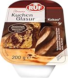 RUF Kuchen-Glasur Kakao, 200g im Becher, mikrowellengeeignet, zum Glasieren & Dekorieren von Plätzchen, Kuchen & Torten, glutenfrei